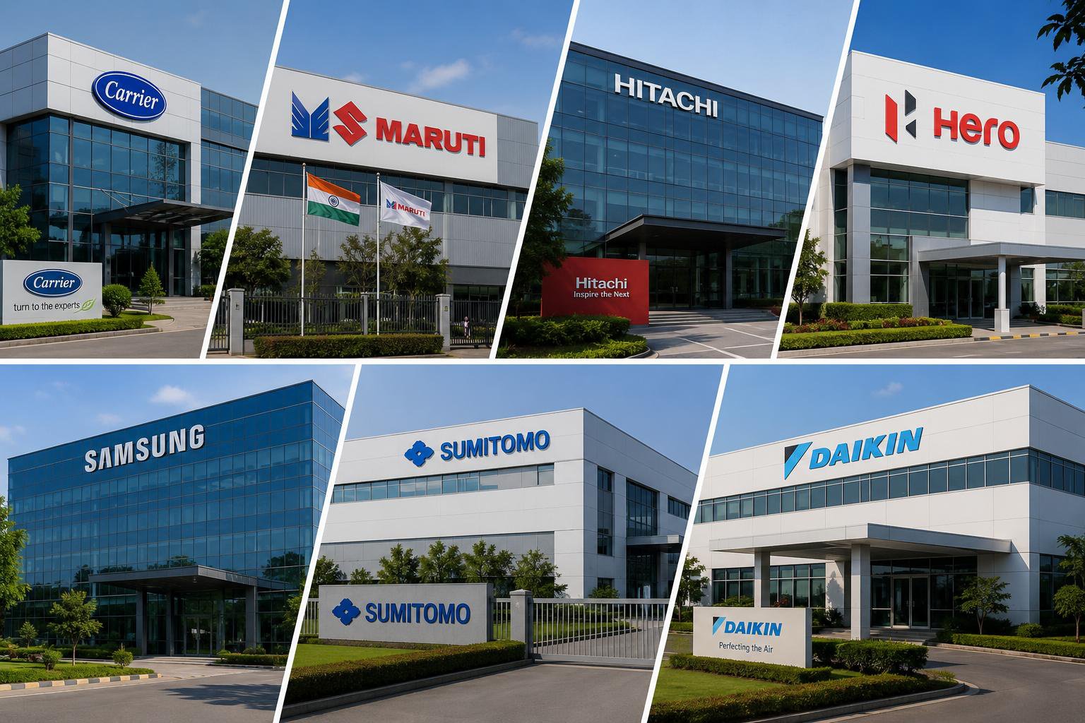 Corporate offices near GIC — Maruti, Hitachi, Samsung and Daikin employment catchment driving expat rental demand for Lofts @ GIC Gurgaon